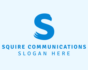 Blue Eagle Letter S logo design