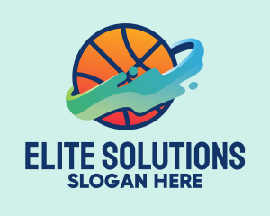 Colorful Basketball Fluid Logo
