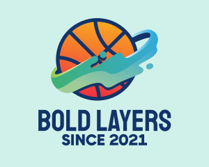 Colorful Basketball Fluid logo design