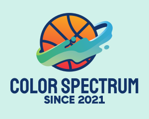 Colorful Basketball Fluid logo design