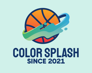 Colorful Basketball Fluid logo design