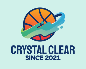 Colorful Basketball Fluid logo design