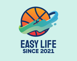 Colorful Basketball Fluid logo design