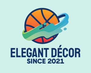 Colorful Basketball Fluid logo design