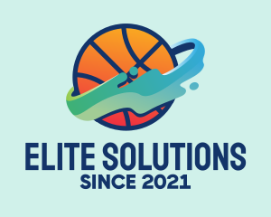 Colorful Basketball Fluid logo design