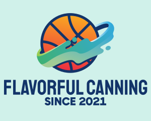 Colorful Basketball Fluid logo design