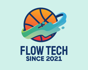 Colorful Basketball Fluid logo design