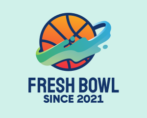 Colorful Basketball Fluid logo design
