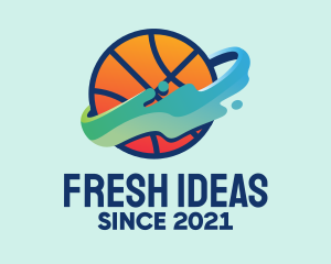 Colorful Basketball Fluid logo design