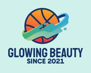 Colorful Basketball Fluid logo design