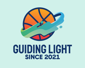 Colorful Basketball Fluid logo design