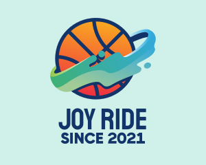 Colorful Basketball Fluid logo design