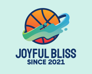 Colorful Basketball Fluid logo design