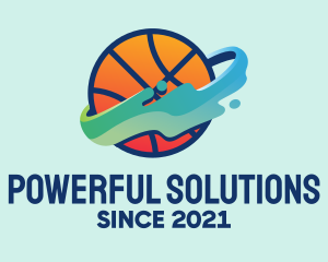 Colorful Basketball Fluid logo design