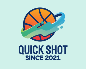 Colorful Basketball Fluid logo