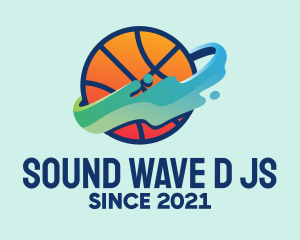 Colorful Basketball Fluid logo design