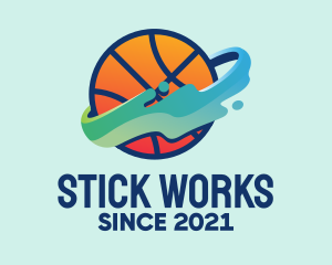 Colorful Basketball Fluid logo design