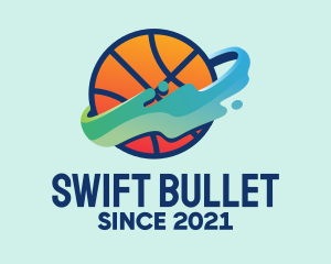 Colorful Basketball Fluid logo design