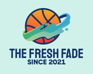 Colorful Basketball Fluid logo design