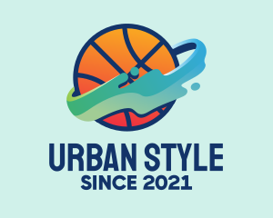 Colorful Basketball Fluid logo design