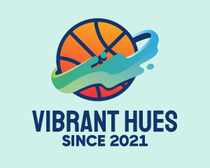 Colorful Basketball Fluid logo