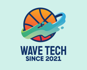 Colorful Basketball Fluid logo design