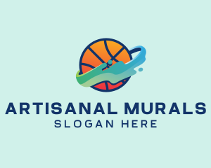 Colorful Basketball Fluid logo design