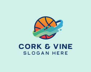 Colorful Basketball Fluid logo design