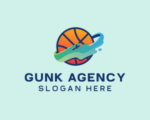 Colorful Basketball Fluid logo design