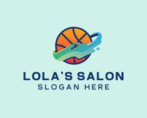 Colorful Basketball Fluid logo design