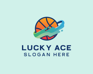 Colorful Basketball Fluid logo design