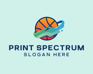 Colorful Basketball Fluid logo design