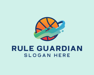 Colorful Basketball Fluid logo design