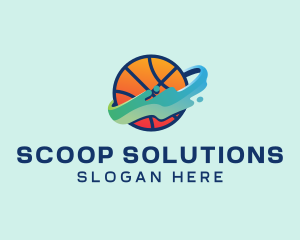 Colorful Basketball Fluid logo design