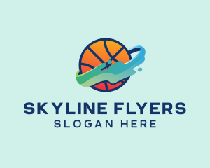 Colorful Basketball Fluid logo design