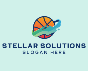 Colorful Basketball Fluid logo design