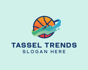 Colorful Basketball Fluid logo design