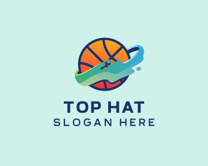 Colorful Basketball Fluid logo design