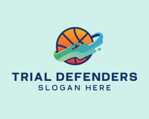 Colorful Basketball Fluid logo design