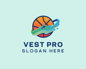 Colorful Basketball Fluid logo design