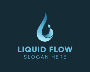 Gradient Water Droplet logo design