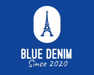 Blue Eiffel Tower logo design