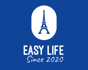 Blue Eiffel Tower logo design