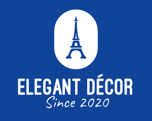 Blue Eiffel Tower logo design