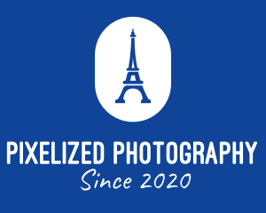 Blue Eiffel Tower logo design