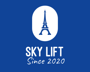 Blue Eiffel Tower logo design