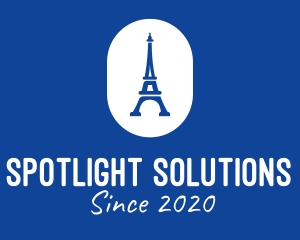 Blue Eiffel Tower logo design