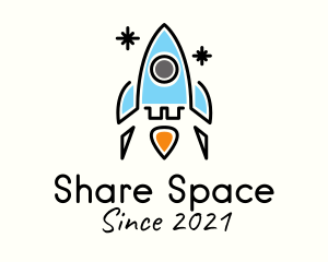 Space Rocket Aircraft logo design