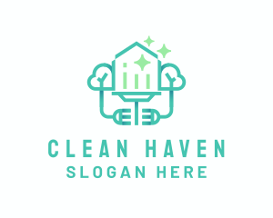 Squeegee House Cleaning  logo design