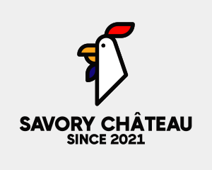 French Chicken Head  logo design